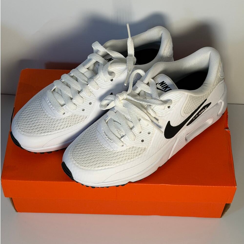 Nike Air Max 90 G Golf Shoes White/Black Women's US 5.5 CU9978-101